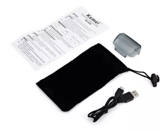 Máquina Afeitadora Kemei Km-2024 Negra Color Negro