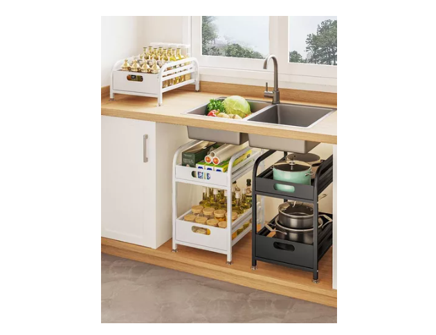 Organizador Estante De 2 Niveles Cocina Color Negro