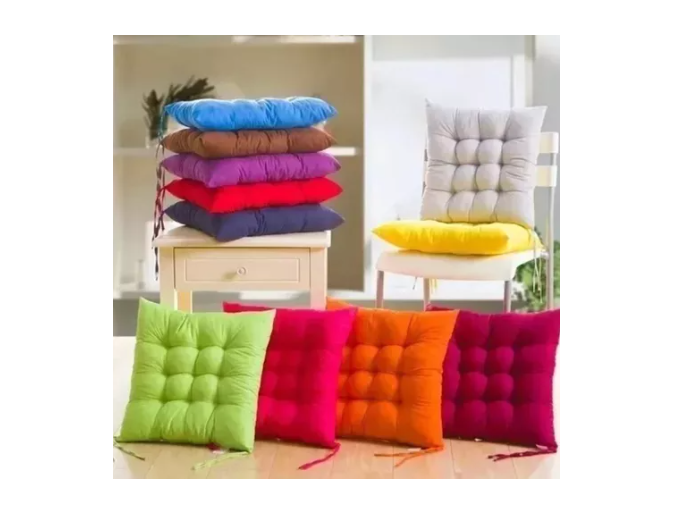 Cojines De Silla Cuadrado Liso Colores Set 6u