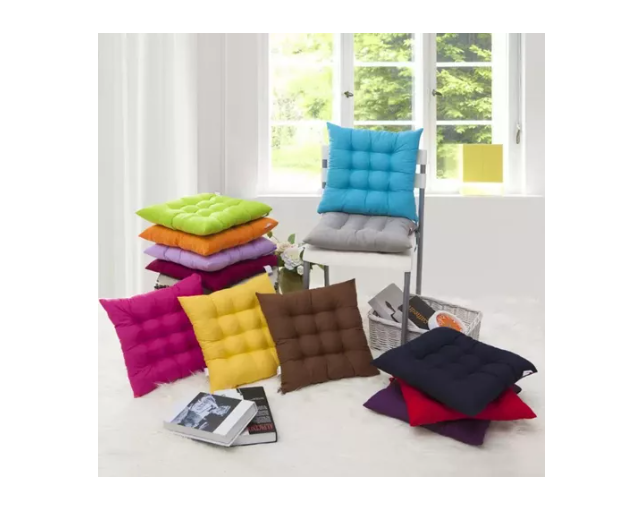 Cojines De Silla Cuadrado Liso Colores Set 6u