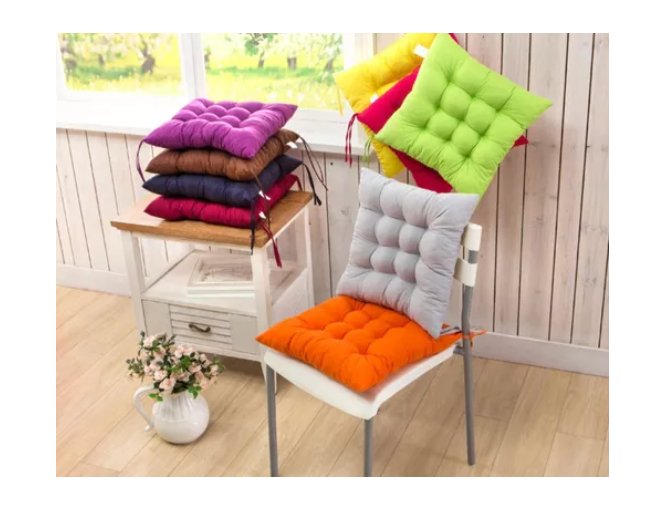 Cojines De Silla Cuadrado Liso Colores Set 6u
