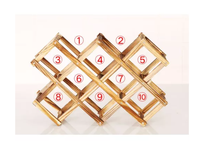 Organizador Plegable De Madera Para 10 Botellas Botellero
