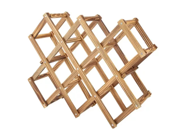 Organizador Plegable De Madera Para 10 Botellas Botellero