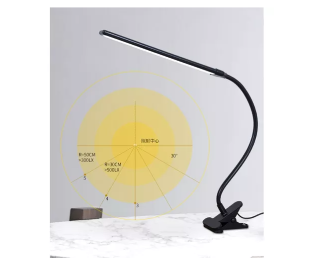Lámpara Led Flexible Con Pinza Luz Regulable Para Lectura (Blanco / Negro)
