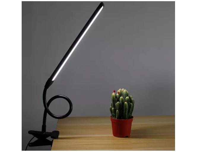 Lámpara Led Flexible Con Pinza Luz Regulable Para Lectura (Blanco / Negro)