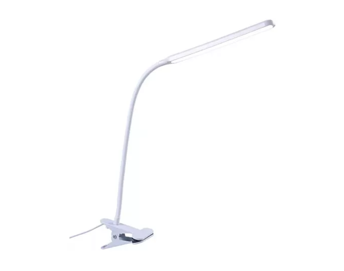 Lámpara Led Flexible Con Pinza Luz Regulable Para Lectura (Blanco / Negro)