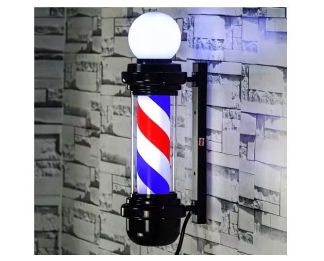 Poste De Peluquería Y Barbería Con Luz Giratoria 68CM