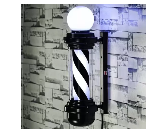 Poste De Peluquería Y Barbería Con Luz Giratoria 68CM