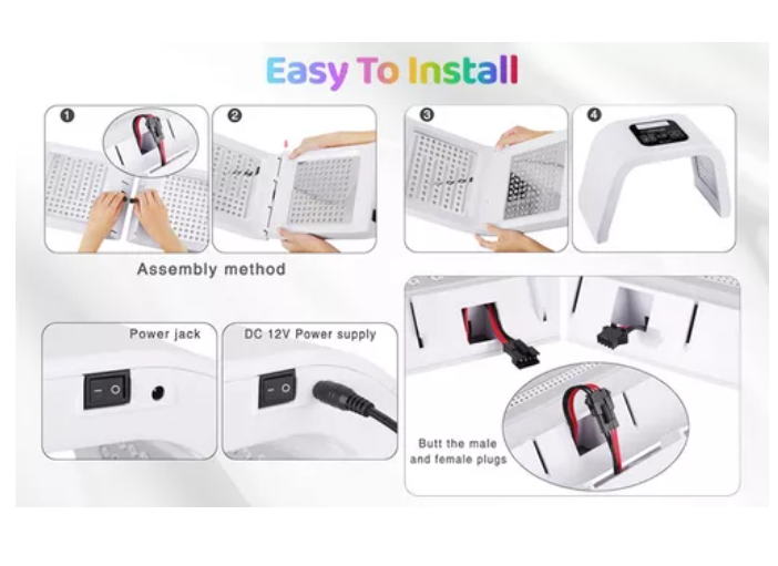 Máscara Led Facial 7 Colores Fototerapia Rejuvenecimiento