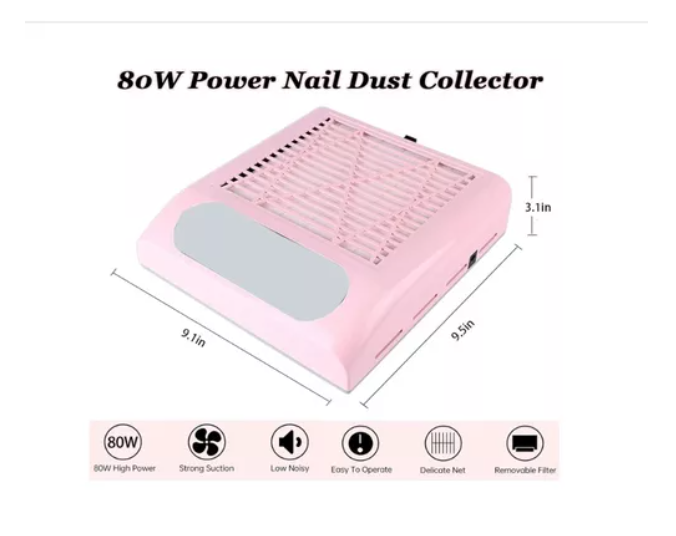 Extractor De Polvo Para Uñas 80w Manicura Pedicura Profesion