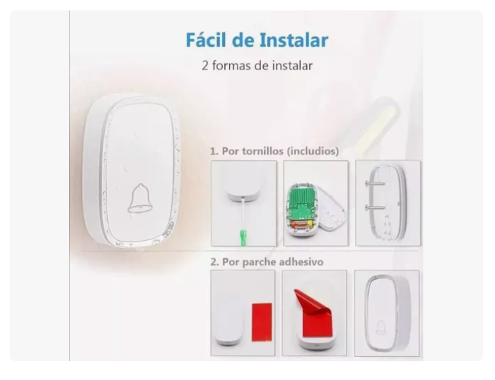Timbre Inalámbrico Impermeable De 300 M Con 1 Transmiso 2rec