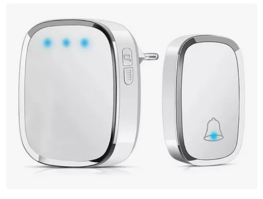 Timbre Inalámbrico Impermeable Con Luz Led 300m Color Blanco