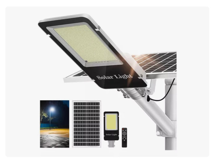 Foco Solar Exterior 1200w Luminaria Con Soporte Y Control