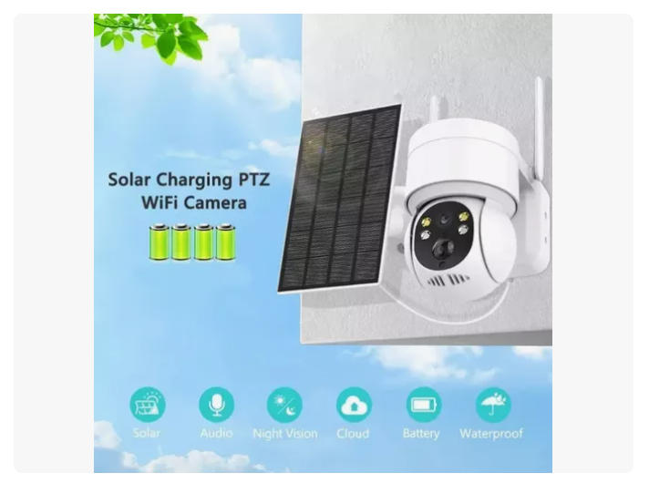 Cámara Solar Para Exteriores Ip 1080 Inalámbrica 360 Blanco
