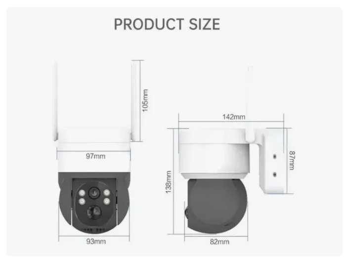 Cámara Solar Para Exteriores Ip 1080 Inalámbrica 360 Blanco