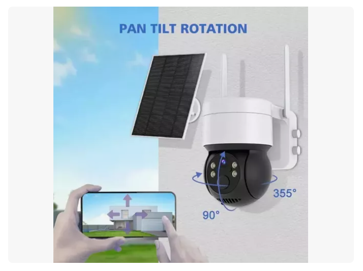 Cámara Solar Para Exteriores Ip 1080 Inalámbrica 360 Blanco