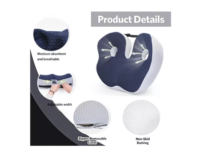 Cojín De Coxis De Espuma Viscoelástica Ajustable Para Silla