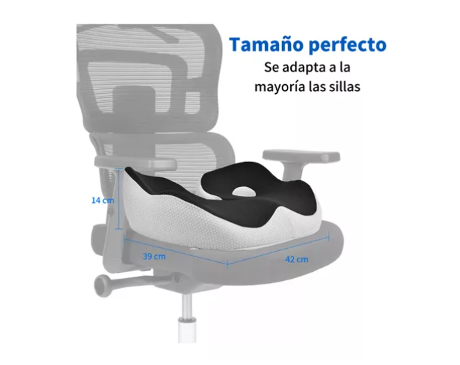 Cojín De Coxis De Espuma Viscoelástica Ajustable Para Silla