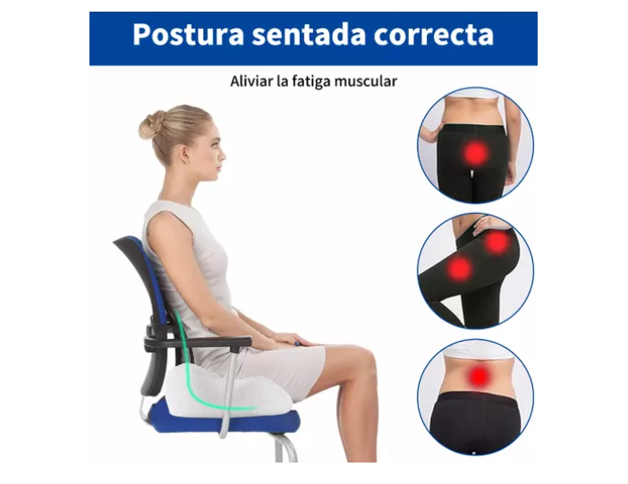 Cojín De Coxis De Espuma Viscoelástica Ajustable Para Silla