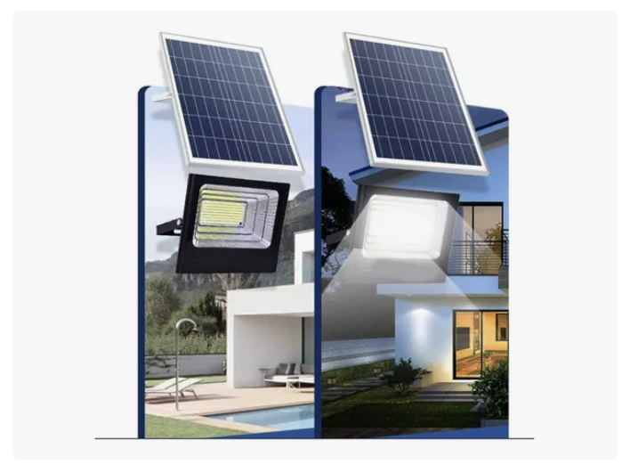 Foco Reflector Solar Interior Y Exterior 500w Color Negro
