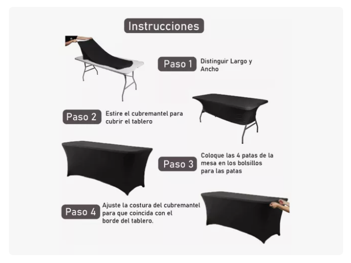 Funda De Mantel Engrosada Tela Spandex Party 6ft 183*76*76cm