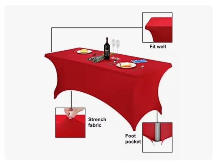 Funda De Mantel Engrosada Tela Spandex Party 6ft 183*76*76cm