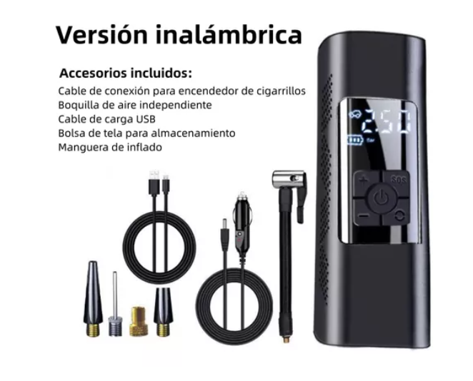 Compresor De Aire Portátil 12v 6000mah Inflador Inalámbrico