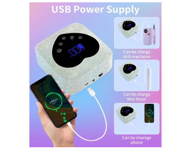 Lámpara De Uñas Led 72w Inalámbrica Recargable Luz Uv Led