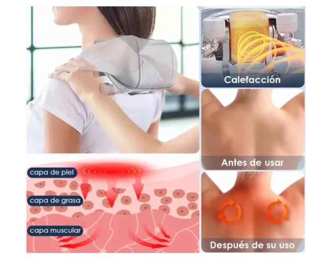 Masajeador Cervical Y De Espalda Con Calor Y Vibración