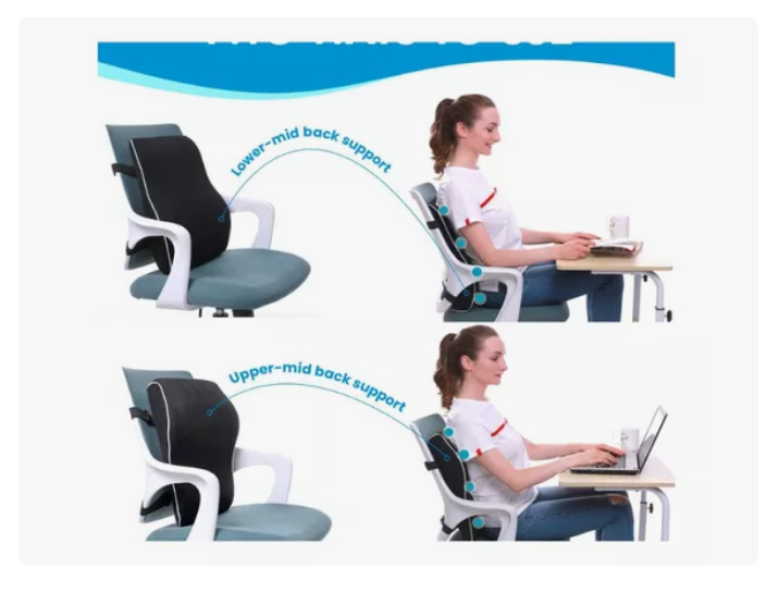 Cojin Soporte Espalda Corrector Lumbar De Silla Auto Oficina