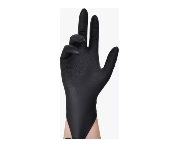 Guantes Bienok Negro / Naranja Diamantado 8.0 Grs Profesional 50 Uni
