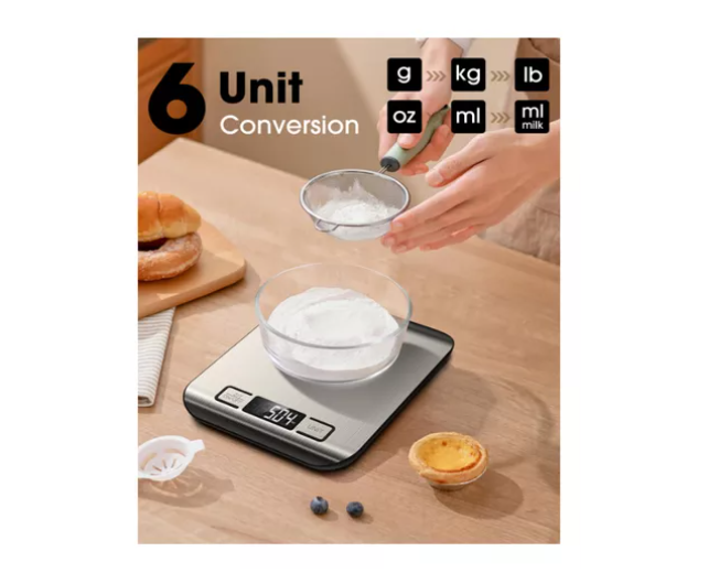Báscula De Cocina Digital, Báscula De Alimentos Para Horne Color Plateado 10KG