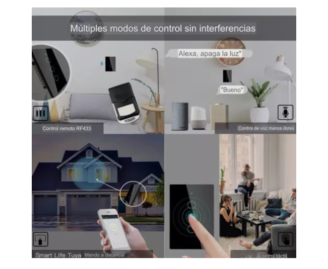 Interruptor Inteligente Wifi Sin Cable 1, 2 Y 3 Canales