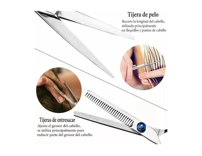 Kit De Tijeras Y Accesorios Para Peluquería 10 Unidades