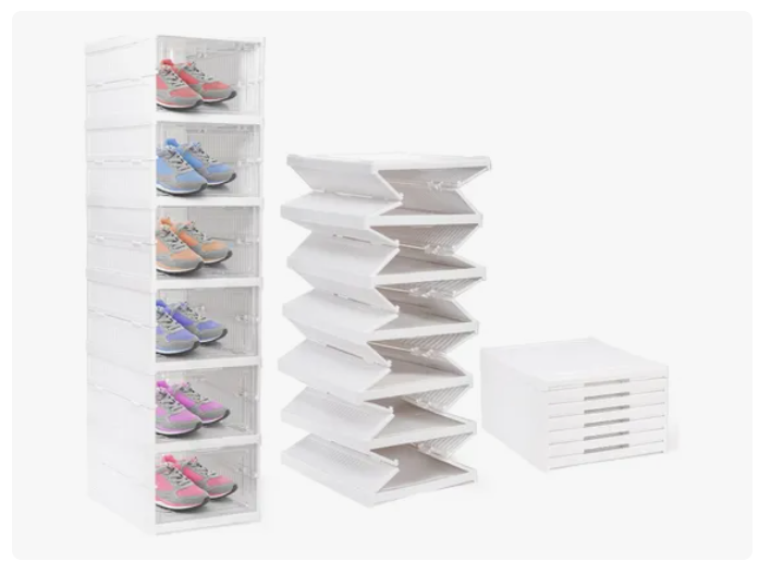 Zapatera Plegable 6 Niveles Una Pieza Firme Cajas De Zapatos