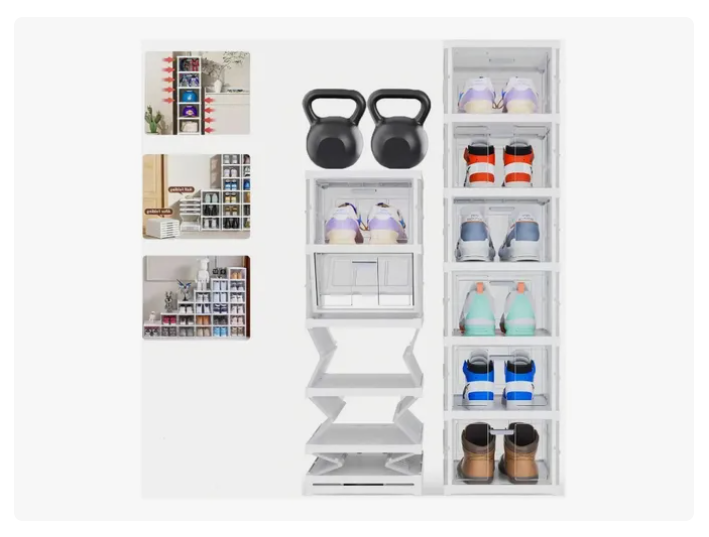 Zapatera Plegable 6 Niveles Una Pieza Firme Cajas De Zapatos