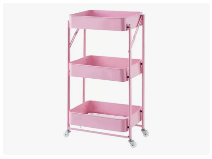 Organizador Carro Plegable Multiuso De 3 Niveles Con Ruedas