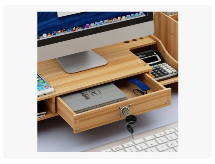 Elevador Base Soporte Monitor + Organizador De Escritorio