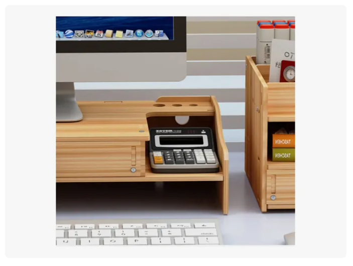 Elevador Base Soporte Monitor + Organizador De Escritorio