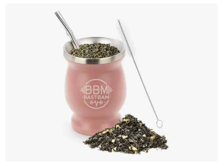 Taza De Con Bombilla Y Cepillos Set Acero Inoxidable 260ml