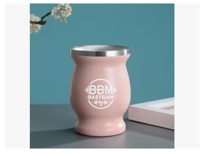 Taza De Con Bombilla Y Cepillos Set Acero Inoxidable 260ml