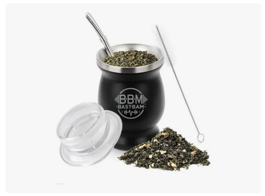 Taza De Con Bombilla Y Cepillos Set Acero Inoxidable 260ml