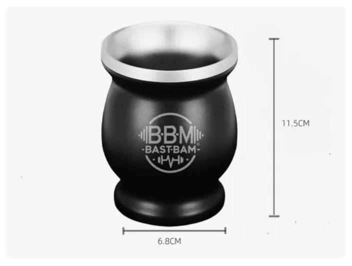 Taza De Con Bombilla Y Cepillos Set Acero Inoxidable 260ml