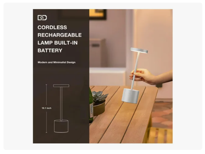 Lámpara De Mesa Recargable, Lámpara Inalámbrica Lampara Led
