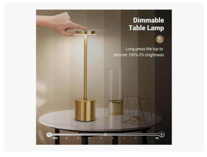 Lámpara De Mesa Recargable, Lámpara Inalámbrica Lampara Led