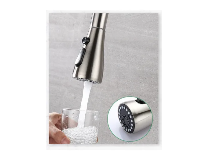 Llave Monomando Lavaplatos Extensible 3 Modos Cocina Niquel