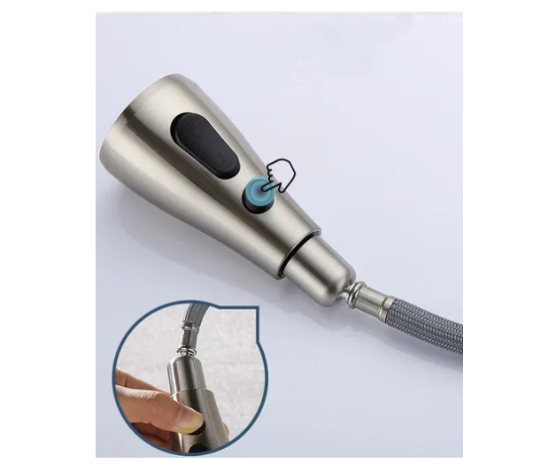 Llave Monomando Lavaplatos Extensible 3 Modos Cocina Niquel