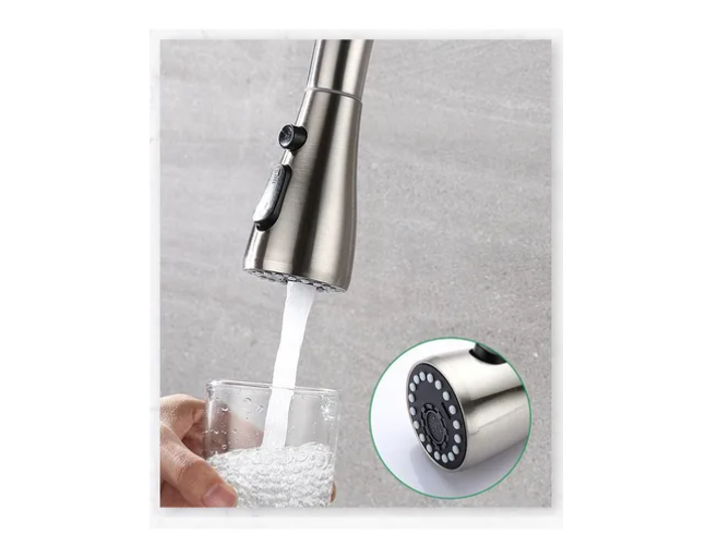 Llave Monomando Lavaplatos Extensible 3 Modos Cocina Niquel