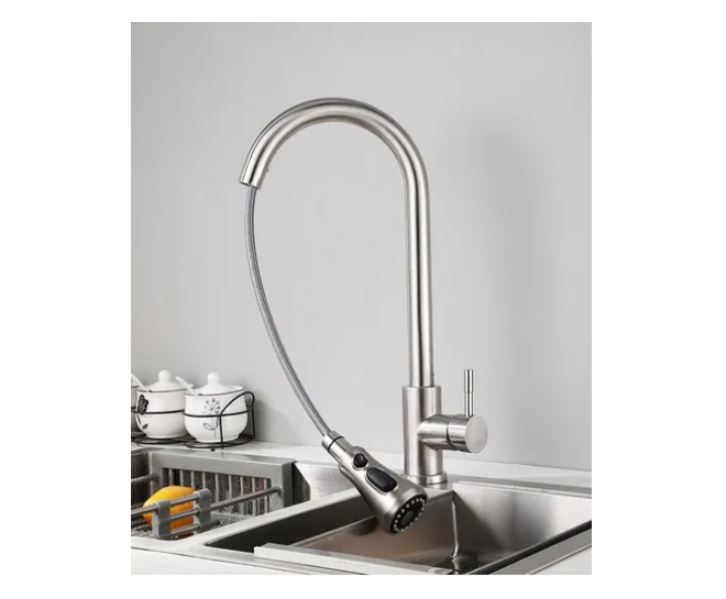 Llave Monomando Lavaplatos Extensible 3 Modos Cocina Niquel