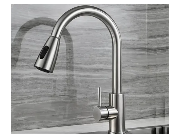 Llave Monomando Lavaplatos Extensible 2 Modos Cocina Niquel